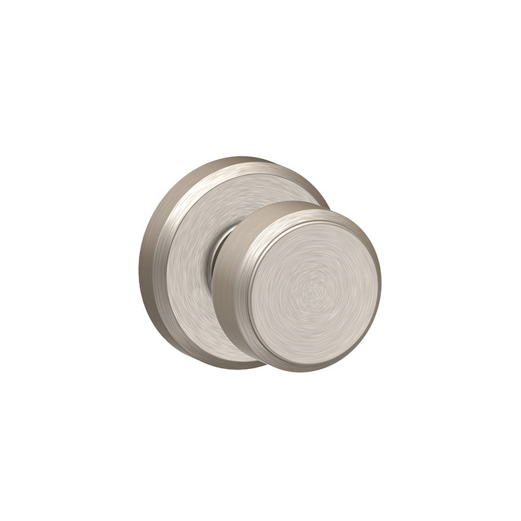 Schlage Residential F170 Bowery Knob Single Dummy Trim With Greyson Trim Function, Decorative, Satin Nickel