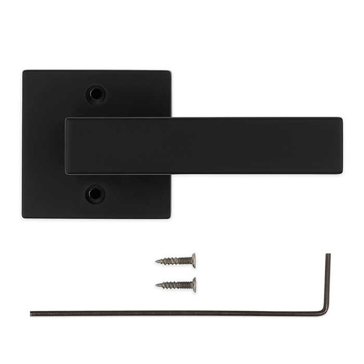 Kwikset Singapore Half Dummy Lever With Square Rose, Matte Black