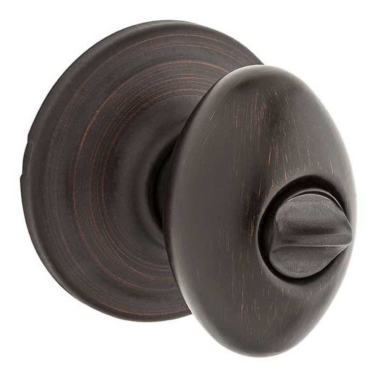 Kwikset Laurel Privacy Knob With 6-Way Adjustable Latch And Round Corner Strike, Venetian Bronze