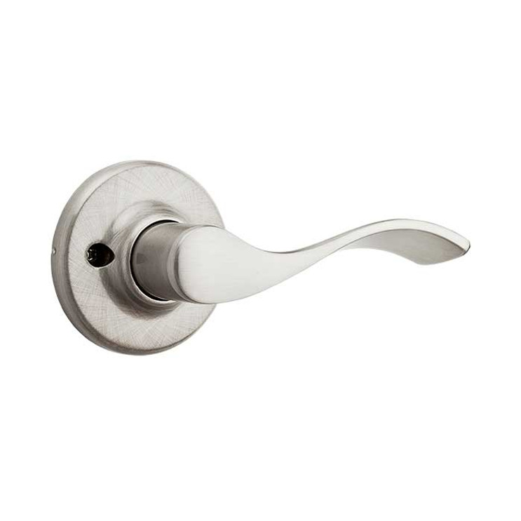 Kwikset Balboa Passage Lever With 6-Way Adjustable Latch And Round Corner Strike, Satin Nickel