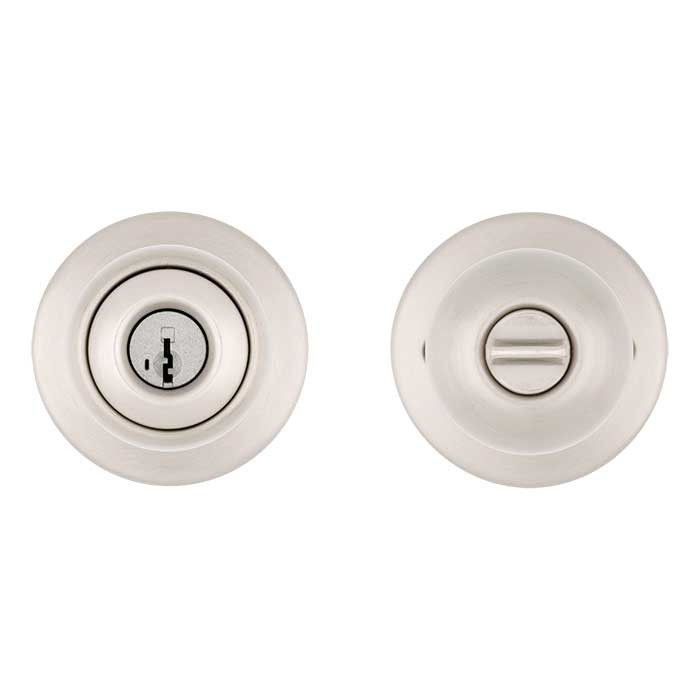 Kwikset Polo Keyed Entry Knob Smartkey With 6-Way Adjustable Latch And Round Corner Strike, Satin Nickel