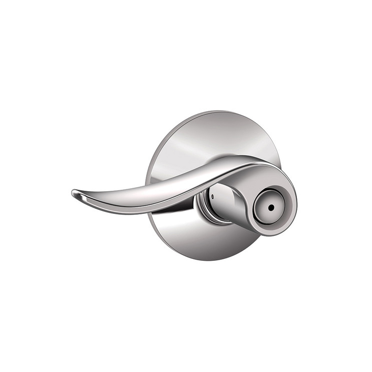 Schlage Residential F40 Sacramento Privacy Lever Lock Function, Bright Polished Chrome
