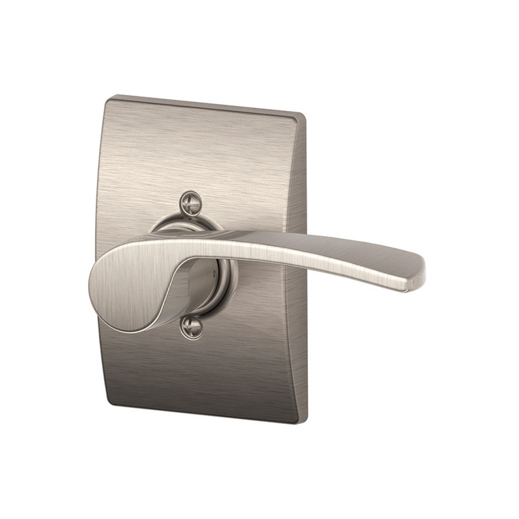 Schlage Residential F170 Merano Lever Single Dummy Trim With Century Trim Function, Decorative, Right Hand Handing, Satin Nickel