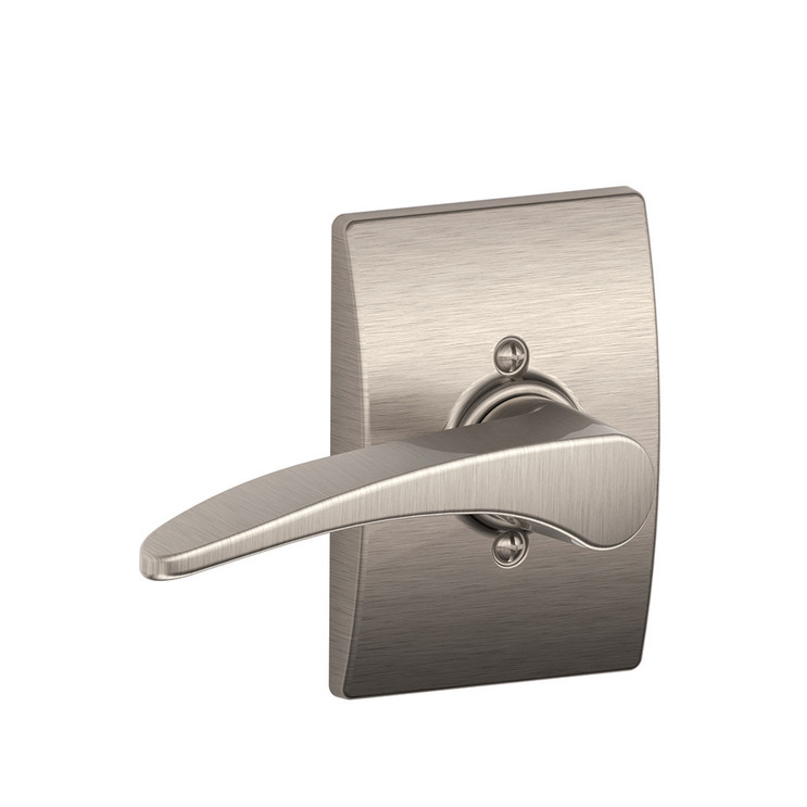 Schlage Residential F170 Manhattan Lever Single Dummy Trim With Century Trim Function, Decorative, Left Hand Handing, Satin Nickel