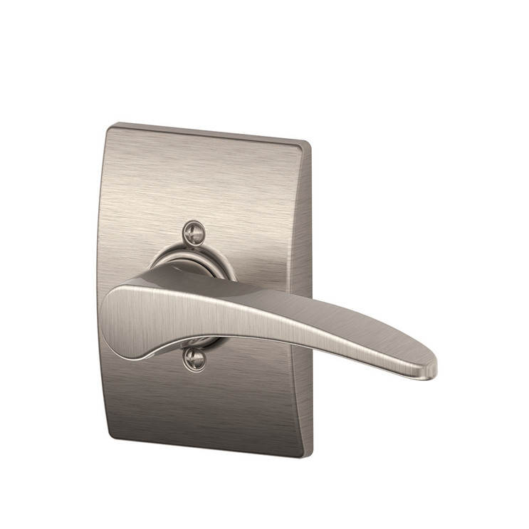 Schlage Residential F170 Manhattan Lever Single Dummy Trim With Century Trim Function, Decorative, Right Hand Handing, Satin Nickel