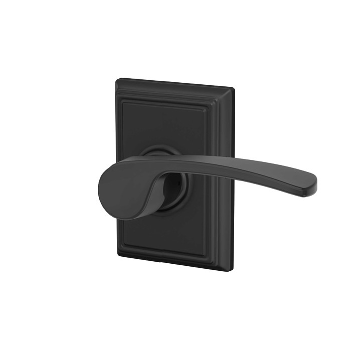 Schlage Residential F170 Merano Lever Single Dummy Trim With Addison Trim Function, Decorative, Right Hand Handing, Matte Black