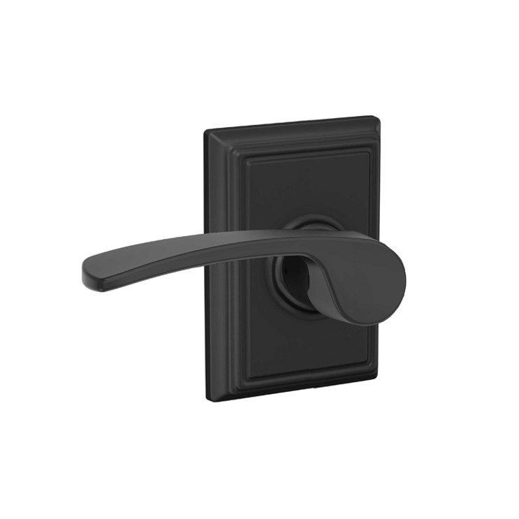 Schlage Residential F170 Merano Lever Single Dummy Trim With Addison Trim Function, Decorative, Left Hand Handing, Matte Black
