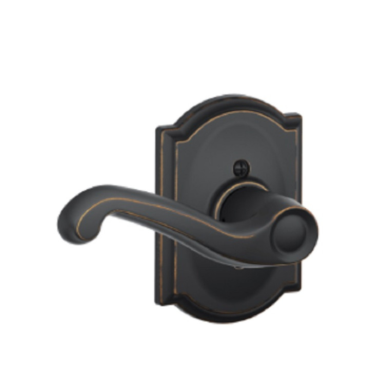 Schlage Residential F170 Flair Lever Single Dummy Trim With Camelot Trim Function, Decorative, Left Hand Handing, Aged Bronze