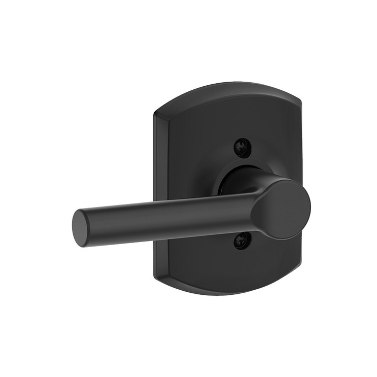 Schlage Residential F170 Broadway Lever Single Dummy Trim With Greenwich Trim Function, Decorative, Matte Black
