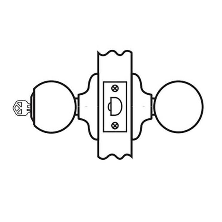 Kwikset Hancock Keyed Vestibule Knob With 6-Way Adjustable Latch And Round Corner Strike, Bright Polished Brass