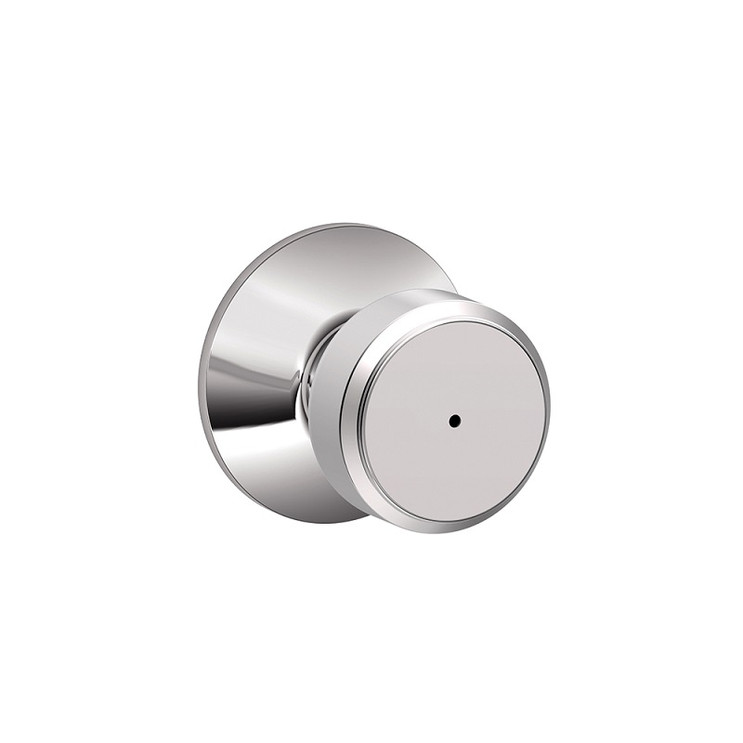 Schlage Residential F40 Bowery Privacy Knob Lock Function, Bright Polished Chrome