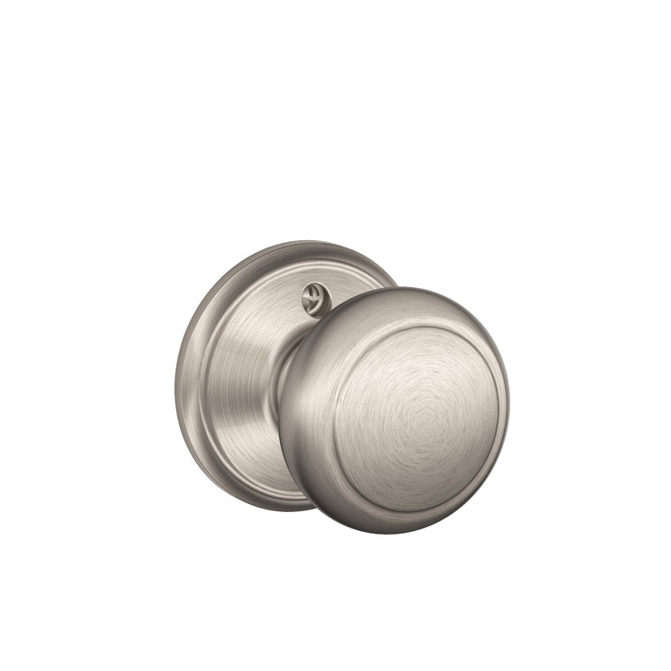 Schlage Residential F40 Andover Privacy Knob Lock Function, Satin Nickel