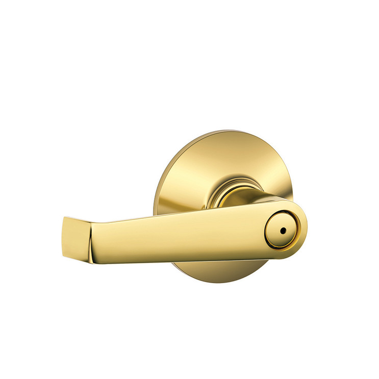 Schlage Residential F40 Elan Privacy Lever Lock Function, Bright Polished Brass