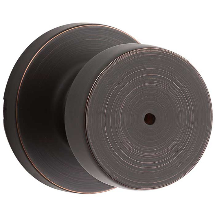 Kwikset Pismo Privacy Knob With Round Rose, 6-Way Adjustable Latch And Round Corner Strike, Venetian Bronze