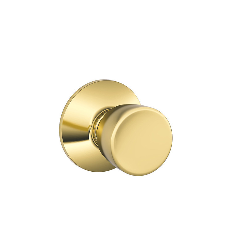 Schlage Residential F10 Bell Passage Knob Lock Function, Bright Polished Brass