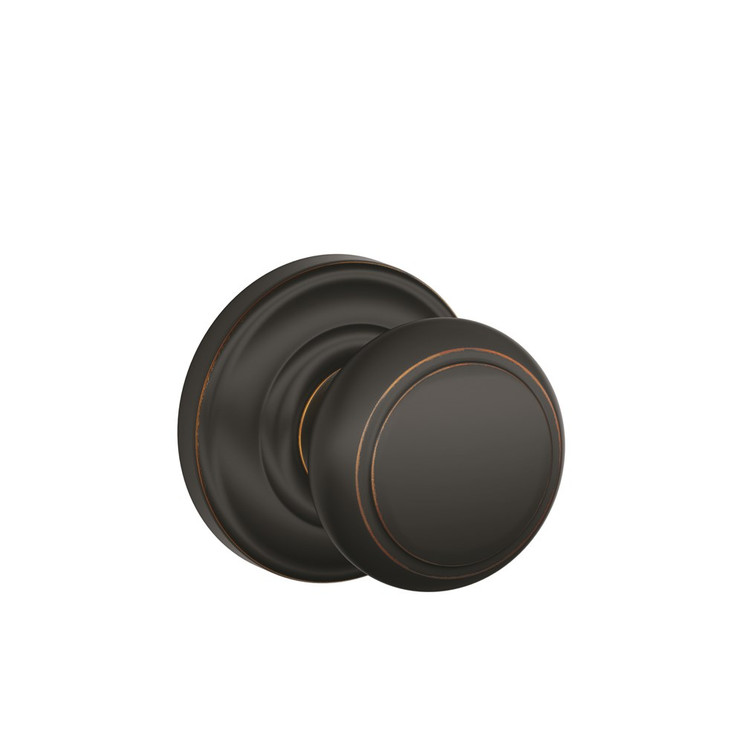 Schlage Residential F10 Andover Passage Knob Lock With Andover Trim Function, Decorative, Aged Bronze