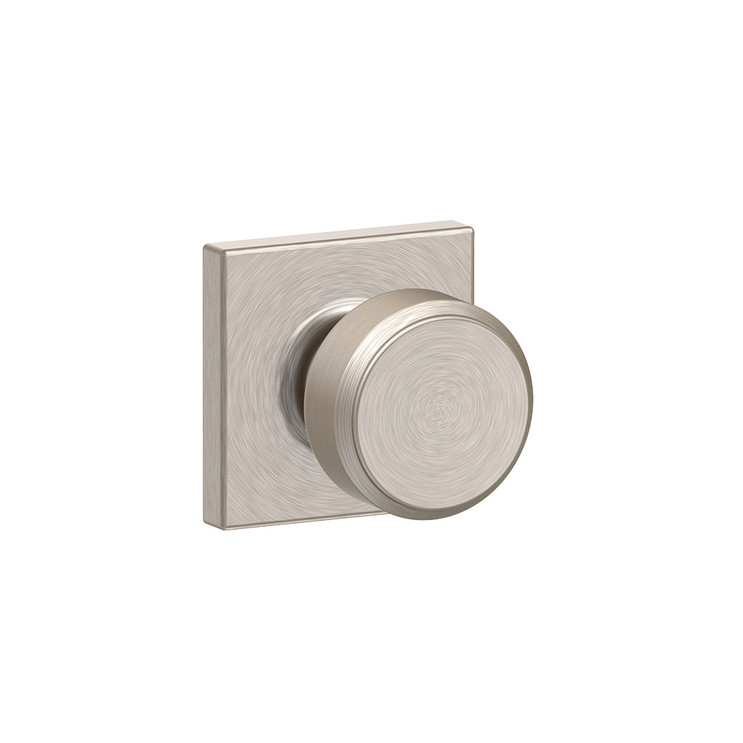 Schlage Residential F10 Bowery Passage Knob Lock With Collins Trim Function, Decorative, Satin Nickel