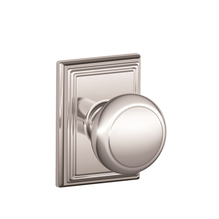 Schlage Residential F10 Andover Passage Knob Lock With Addison Trim Function, Decorative, Bright Polished Chrome