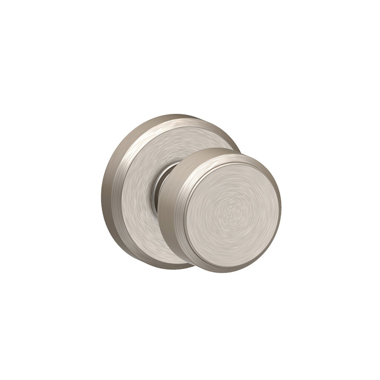Schlage Residential F10 Bowery Passage Knob Lock With Greyson Trim Function, Decorative, Satin Nickel