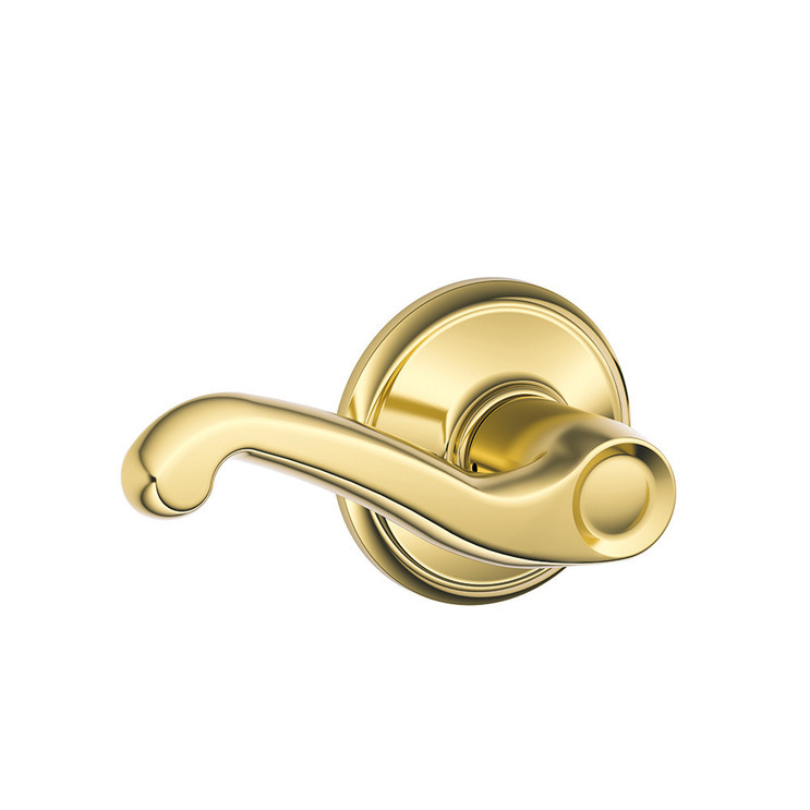 Schlage Residential F10 Flair Passage Lever Lock Function, Bright Polished Brass