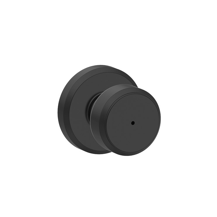 Schlage Residential F40 Bowery Privacy Knob Lock With Greyson Trim Function, Decorative, Matte Black