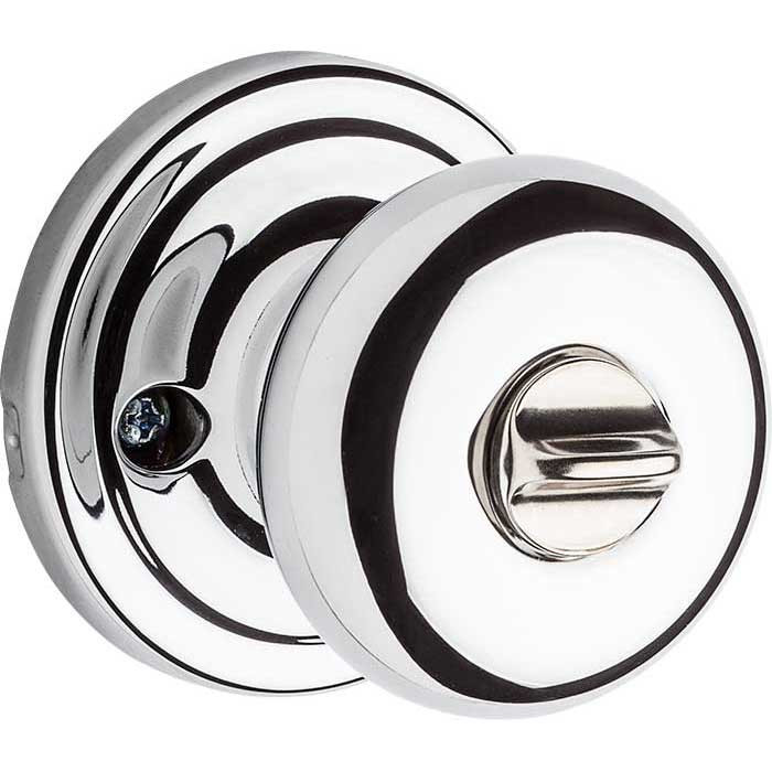 Kwikset Hancock Keyed Entry Knob With 6-Way Adjustable Latch And Round Corner Strike, Bright Polished Chrome