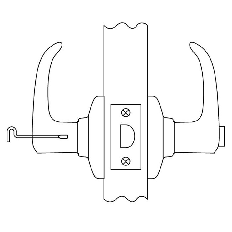 Kwikset Pembroke Privacy Lever, Pembroke Privacy Lever With 6-Way Adjustable Latch And Round Corner Strike, Matte Black