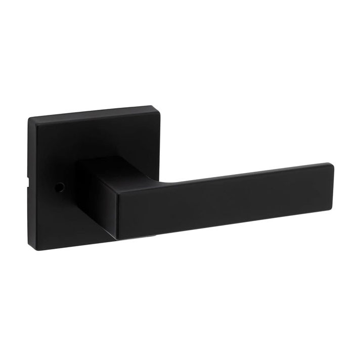 Kwikset Singapore Passage Lever, Square Rose With 6-Way Adjustable Latch And Round Corner Strike, Venetian Bronze