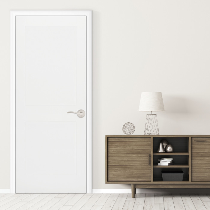 Kwikset Sedona Passage Lever With 6-Way Adjustable Latch And Round Corner Strike, Satin Nickel