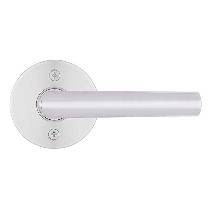 Kwikset Milan Passage Lever, Round Rose With 6-Way Adjustable Latch And Round Corner Strike, Bright Polished Chrome