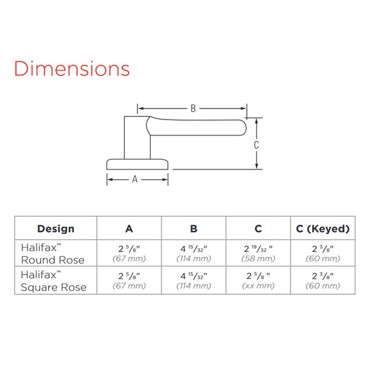 Kwikset Halifax Passage Lever With Square Rose, 6-Way Adjustable Latch And Round Corner Strike, Satin Chrome