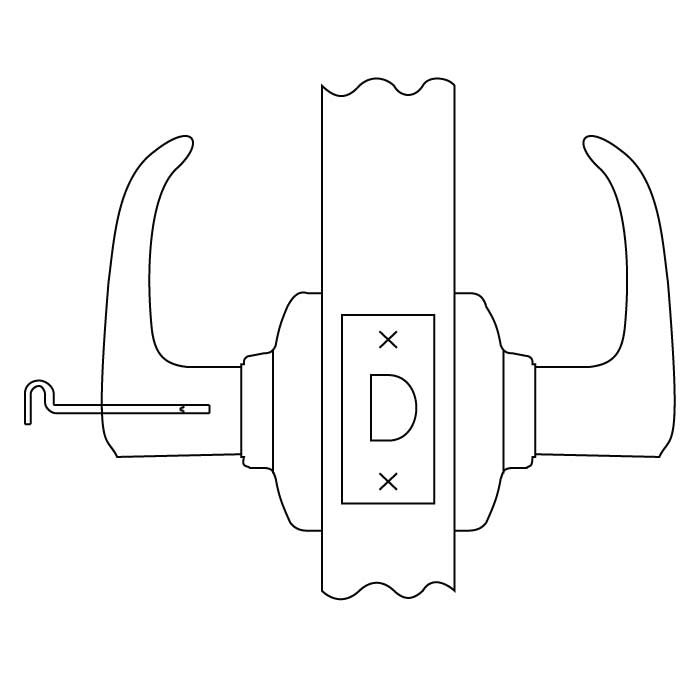 Kwikset Montreal Passage Lever With Round Rose, 6-Way Adjustable Latch And Round Corner Strike, Satin Nickel