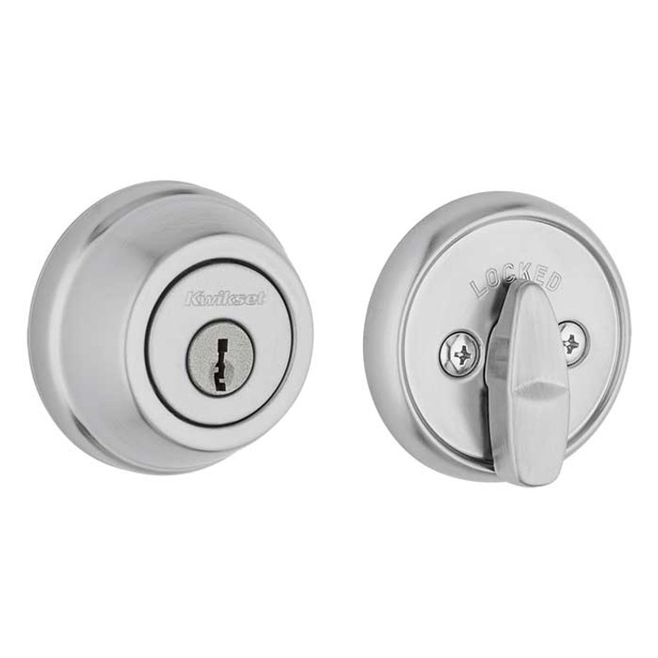 Kwikset 780 Single Cylinder Deadbolt X Thumbturn, 6-Way Adjustable Latch, Round And Square Corner Strikes, Keyed Alike, Bright Polished Chrome