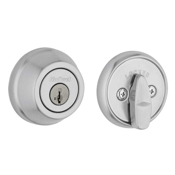 Kwikset 780 Single Cylinder Deadbolt X Thumbturn, Smartkey, 6-Way Adjustable Latch, Round And Square Corner Strikes, Keyed Alike, Satin Chrome
