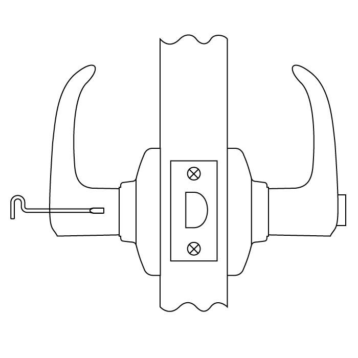 Kwikset Kingston Privacy Lever With Round Corner Adjustable Latch And Round Corner Full Lip Strike, Satin Chrome