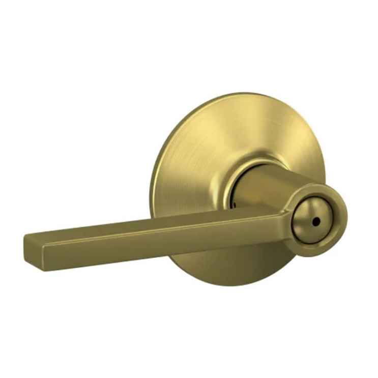 Schlage Residential F40 Latitude Privacy Lever Lock Function, Satin Brass