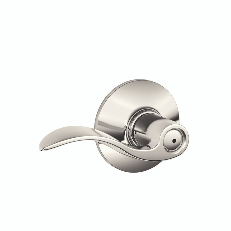 Schlage Residential F40 Accent Privacy Lever Lock Function, Bright Polished Nickel