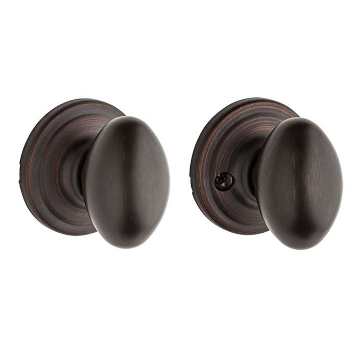 Kwikset Laurel Passage Knob With 6-Way Adjustable Latch And Round Corner Strike, Venetian Bronze