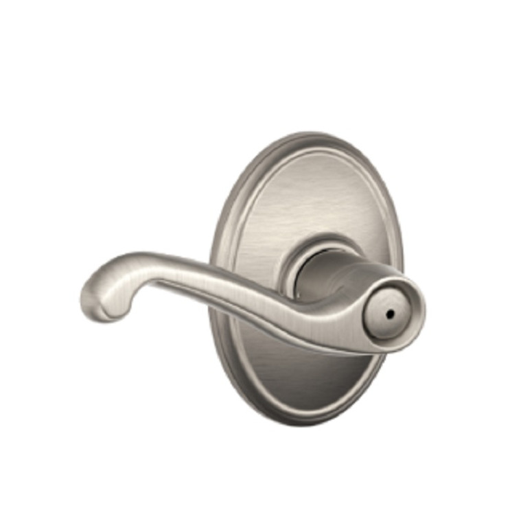 Schlage Residential F40 Flair Privacy Lever Lock With Wakefield Trim Function, Decorative, Satin Nickel