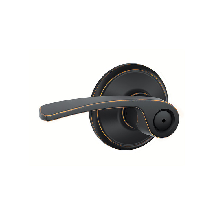 Schlage Residential F40 Merano Privacy Lever Lock Function, Aged Bronze