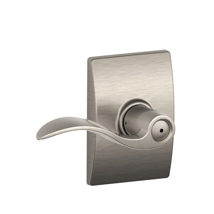 Schlage Residential F40 Accent Privacy Lever Lock With Century Trim Function, Decorative, Satin Nickel