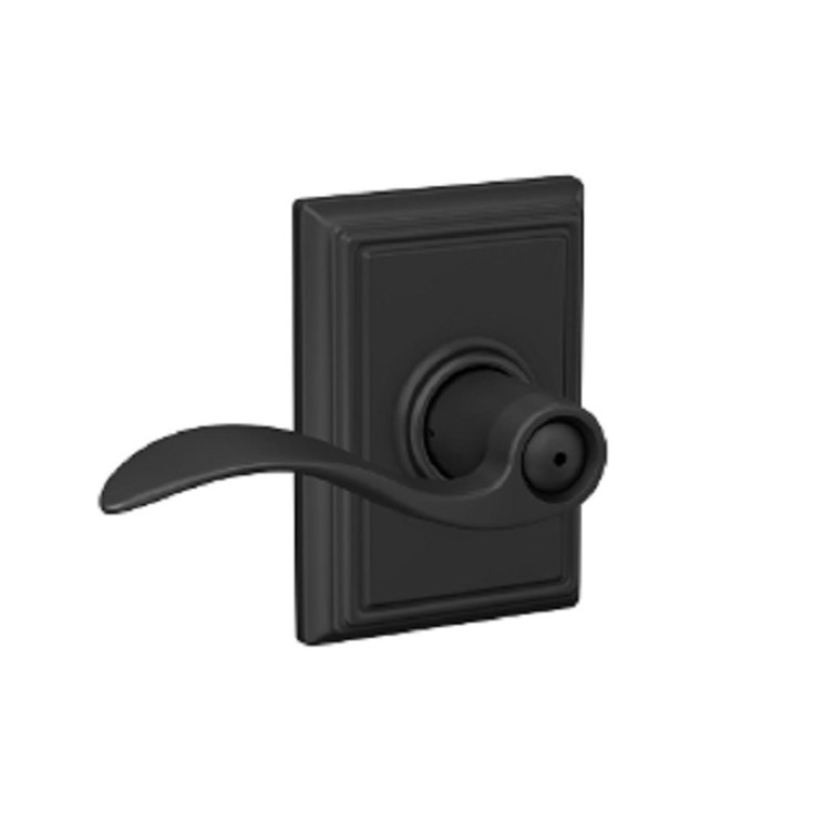 Schlage Residential F40 Accent Privacy Lever Lock With Addison Trim Function, Decorative, Matte Black