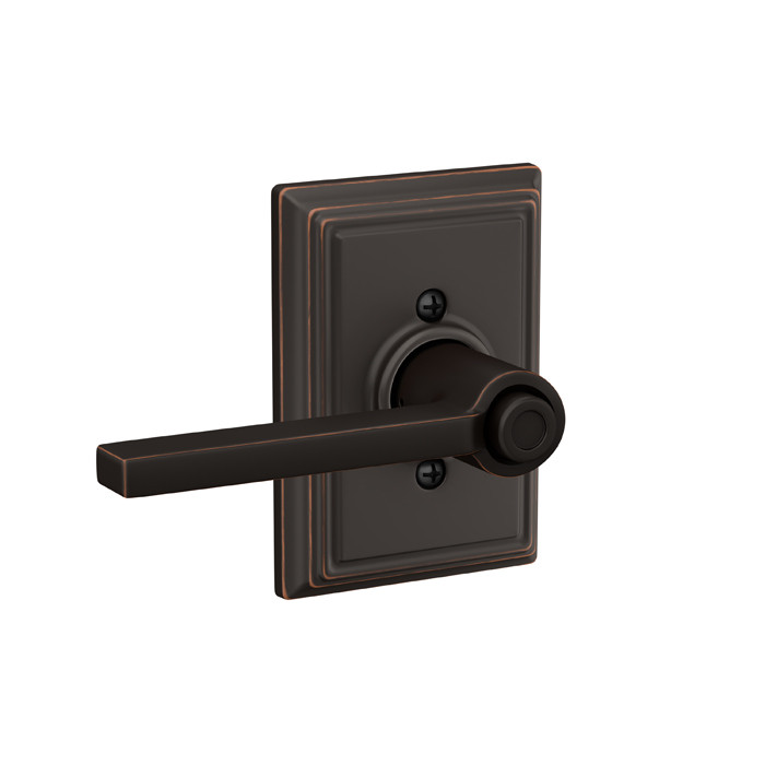 Schlage Residential F40 Latitude Privacy Lever Lock With Addison Trim Function, Decorative, Aged Bronze