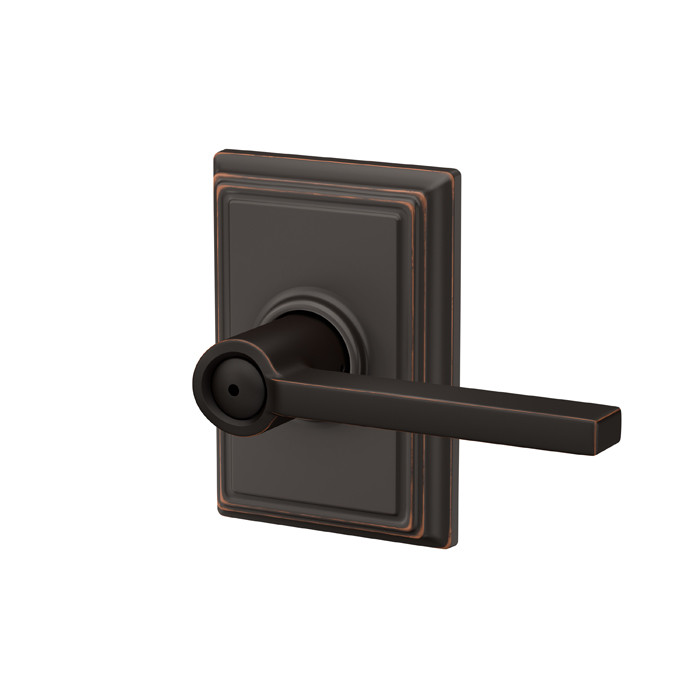 Schlage Residential F40 Latitude Privacy Lever Lock With Addison Trim Function, Decorative, Aged Bronze