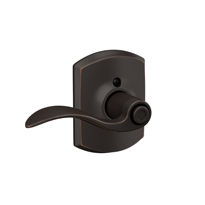 Schlage Residential F40 Accent Privacy Lever Lock With Greenwich Trim Function, Decorative, Aged Bronze