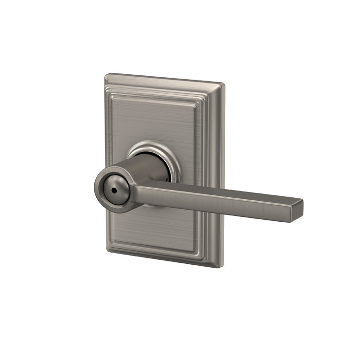 Schlage Residential F40 Latitude Privacy Lever Lock With Addison Trim Function, Decorative, Satin Nickel
