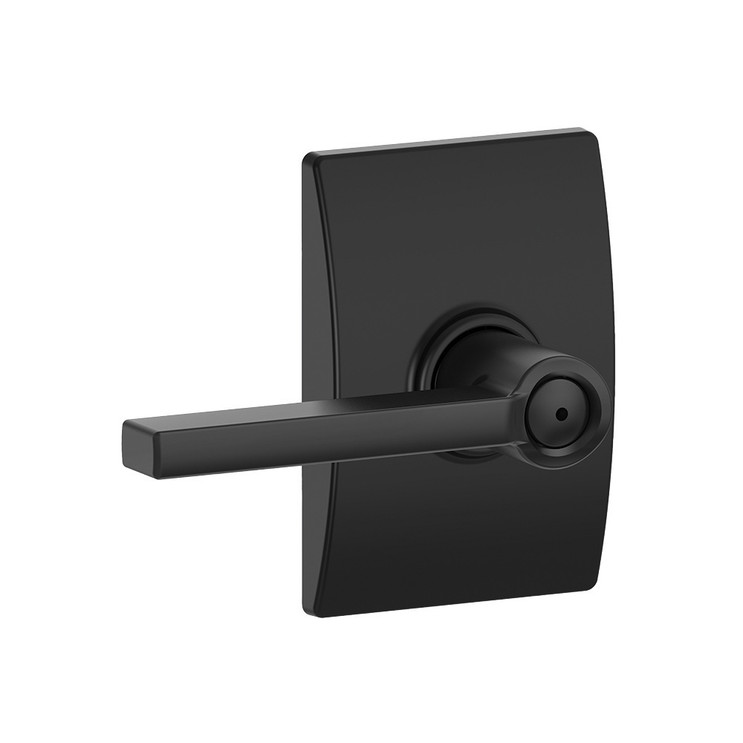 Schlage Residential F40 Latitude Privacy Lever Lock With Century Trim Function, Decorative, Matte Black