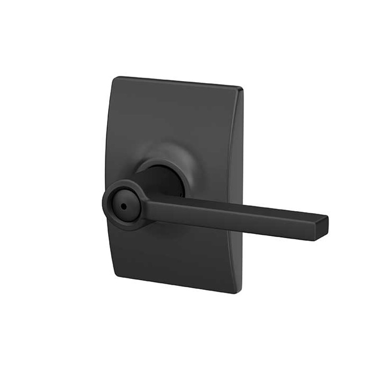 Schlage Residential F40 Latitude Privacy Lever Lock With Century Trim Function, Decorative, Matte Black