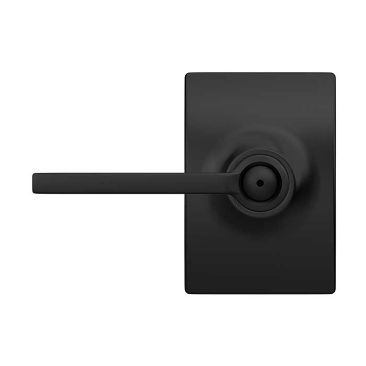 Schlage Residential F40 Latitude Privacy Lever Lock With Century Trim Function, Decorative, Matte Black