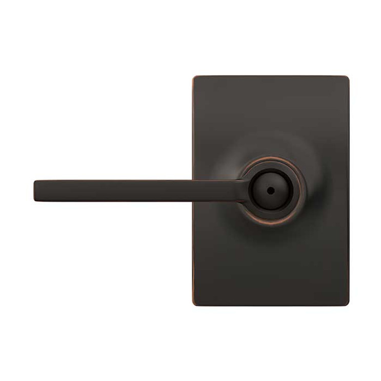 Schlage Residential F40 Latitude Privacy Lever Lock With Century Trim Function, Decorative, Aged Bronze